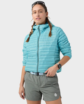 Stio Women's Pinion Down Hooded Jacket EarthHero Corporate Gifting and Custom Swag