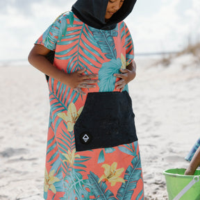 Kids Changing Poncho: Palms Coral Nomadix