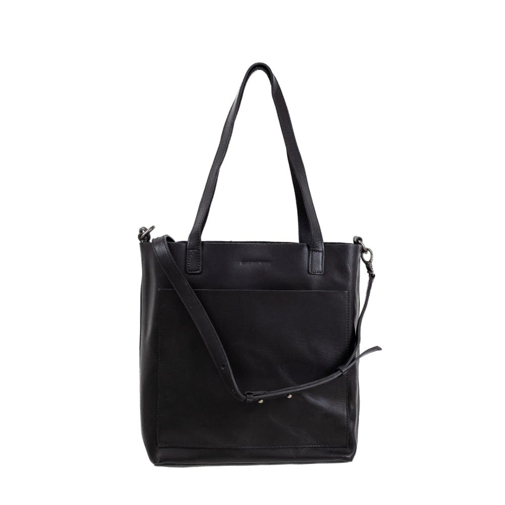 Custom Made Free Day Tote Leather Medium Black