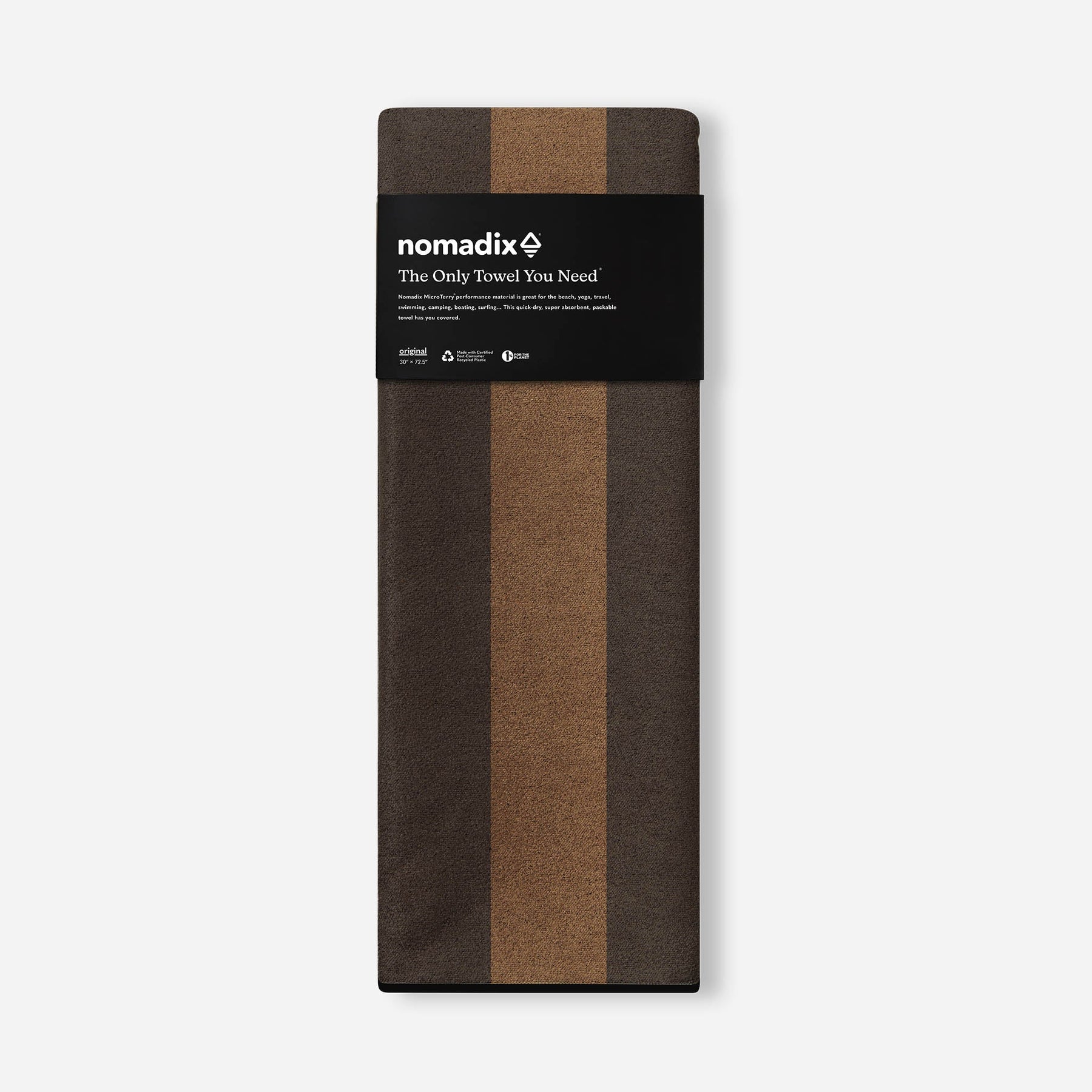 Original Towel: Cabana Stripe Black and Brown Nomadix