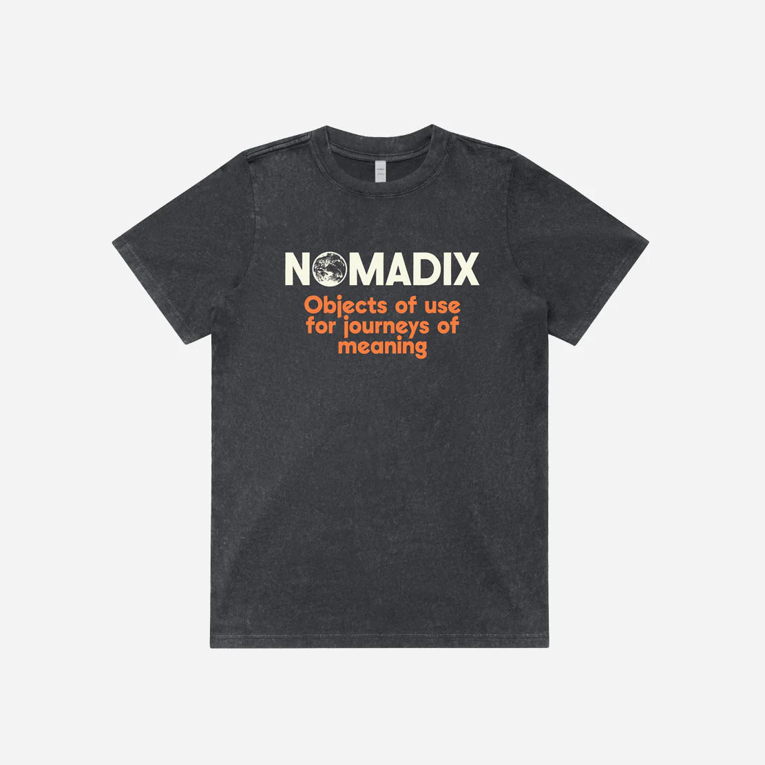 Women's Tee Shirt: Journeys Washed Black Nomadix