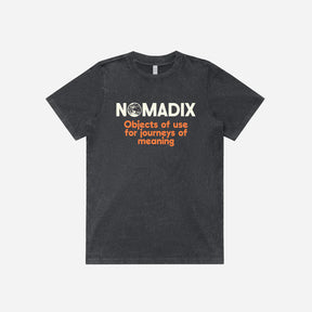 Women's Tee Shirt: Journeys Washed Black Nomadix