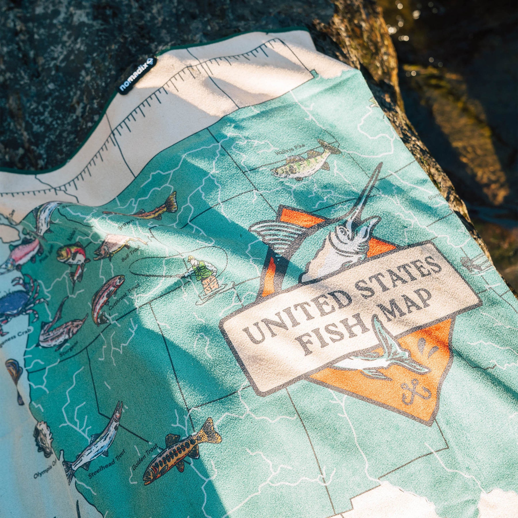 Original Towel: United States Fish Map Nomadix