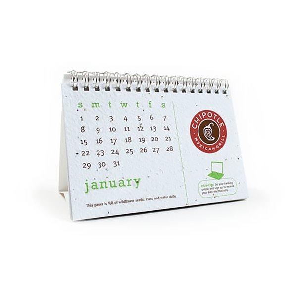 Custom Seed Paper Desk Calendar