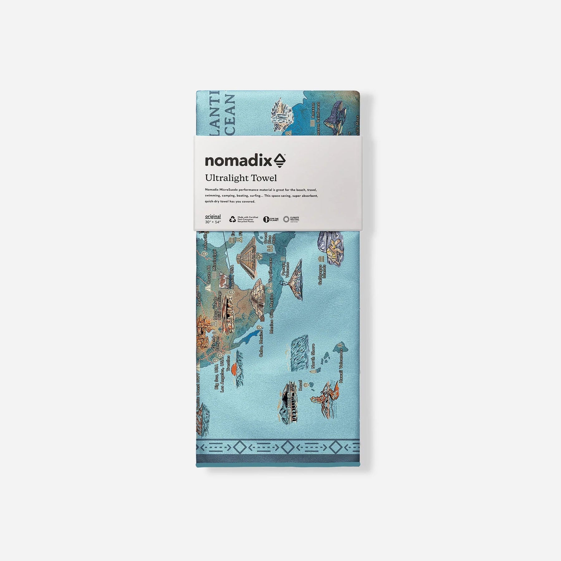 Ultralight Towel: World Map Nomadix
